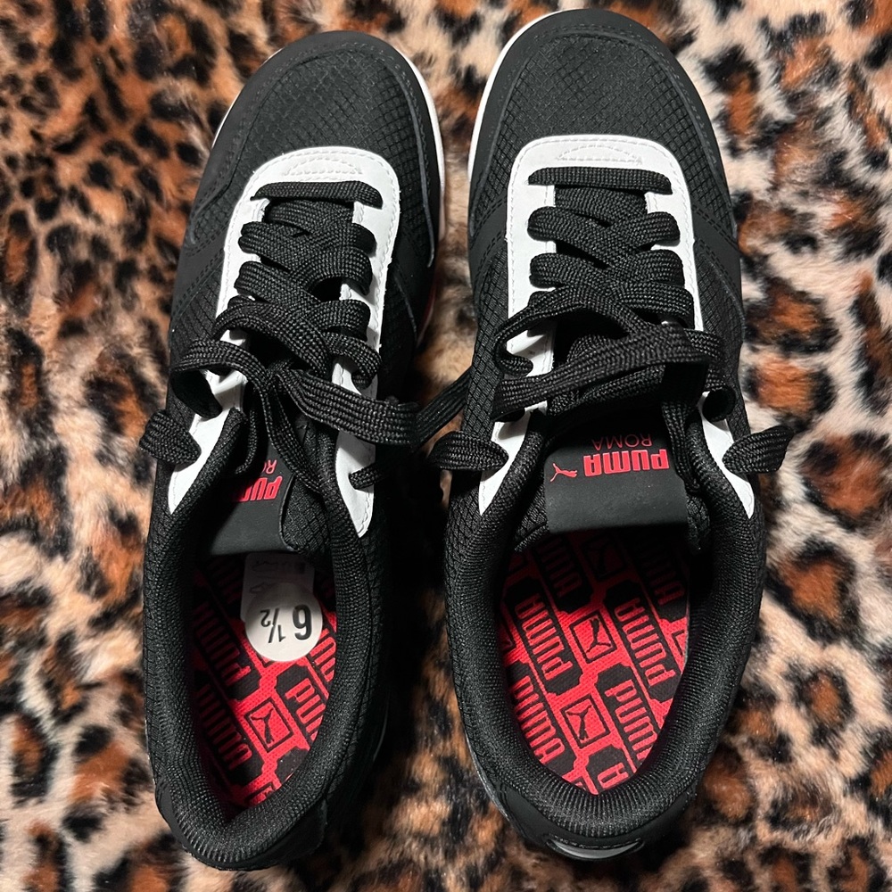 Puma Dual-Tone Sneakers with Red Accents